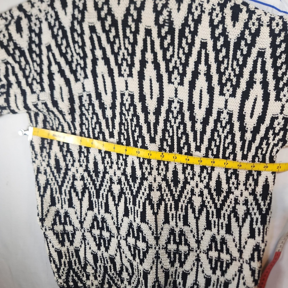 Jacob‎ Vintage Black White Geometric Intarsia Knit Turtleneck Retro Chunky - Picture 8 of 8